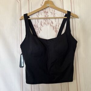 NWT NikeSKIMS Matte Square Neck Tank TP-TNK-2728 Obsidian Black Sz XL $68
